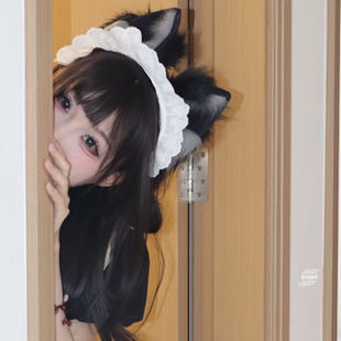 Lolita发箍配饰百搭兽耳头饰 小猫咪探头doll感cos女仆蕾丝发饰