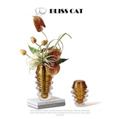 现代轻奢螺纹玻璃花瓶插花样板房玄关客厅餐桌花艺花器创意装 饰品