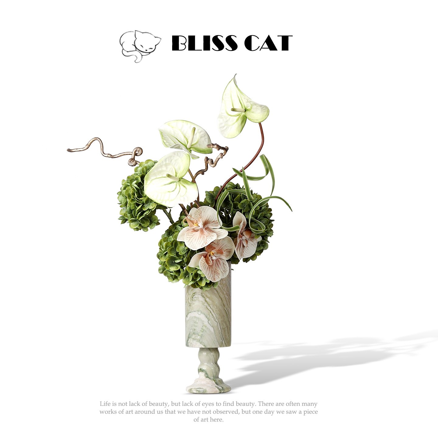 新中式天然大理石花瓶插花架空层酒店客厅餐桌茶几花艺高级感摆件,家居饰品,花瓶,淘宝优惠券,粉丝福利购,淘宝优惠卷