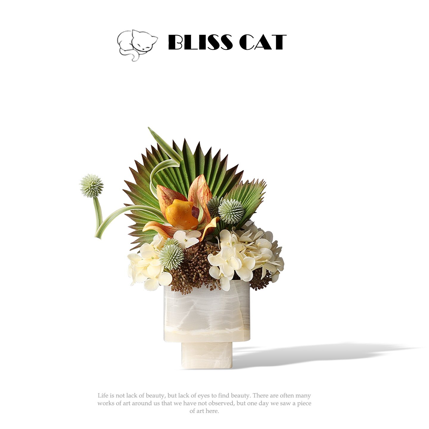 新中式创意天然玉石方形花瓶插花架空层会所客厅茶几花艺摆件桌花,家居饰品,花瓶,淘宝优惠券,粉丝福利购,淘宝优惠卷