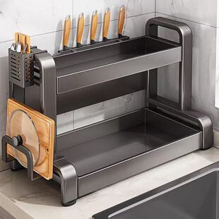 特厚厨房调料置物架筷子刀架台面调味瓶罐收纳多功能调料用品架子