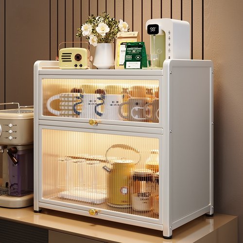 防尘水杯收纳柜杯架客厅水吧办公室桌面放咖啡玻璃杯防尘置物架