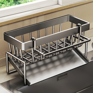 304不锈钢厨房置物架家用水槽抹布沥水架水龙头水池洗碗菜收纳架
