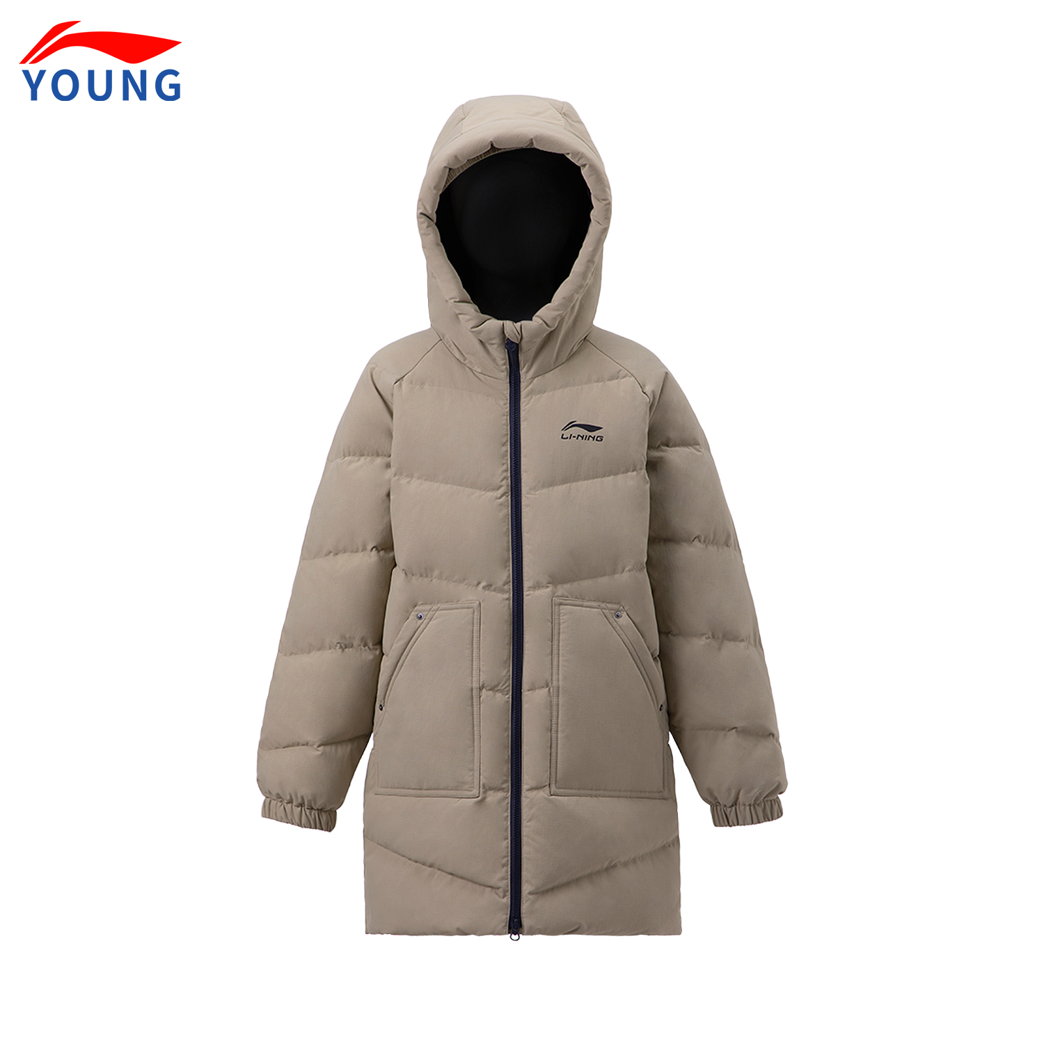 李宁儿童男童中长款鸭绒羽绒服