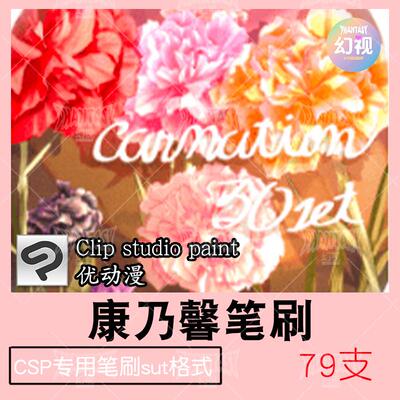 csp康乃馨笔刷 花朵卉植物绘画素材 优动漫sut格式
