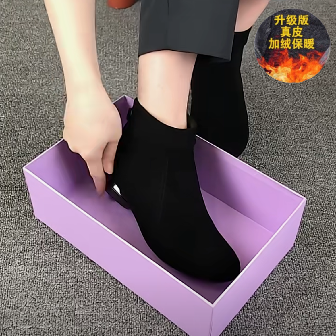 2025秋冬新款短靴女粗跟加绒保暖防滑棉靴棉鞋时尚圆头低跟马丁靴,女鞋,时装靴,淘宝优惠券,粉丝福利购,淘宝优惠卷