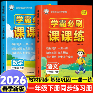 一年级下册同步练习册学霸必刷题语文数学全套人教版课本一课一练随堂专项强化训练题小学课时作业本天天练基础知识巩固复习练习题