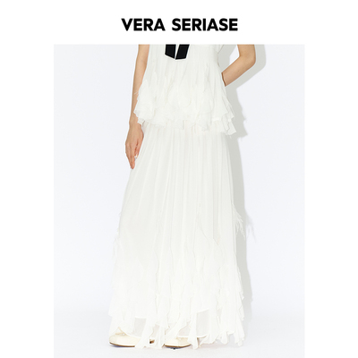 【Vera Seriase设计师品牌】2026春季新款时尚白色宽松纯色长半裙
