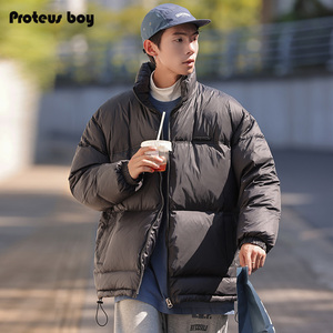 ProteusBoy羽绒服男冬季2023新款男士白鸭绒国标立领御寒保暖外套