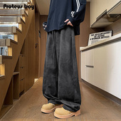 复古扎染户外运动直筒阔腿抽绳脏脏休闲长裤 ProteusBoy 美式 3501