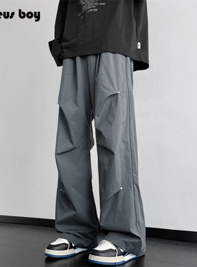 ProteusBoy裤子男款春秋冬季机能宽松直筒加绒休闲运动伞兵冲锋裤