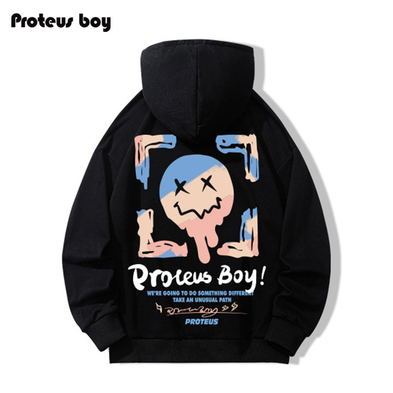 Proteus Boy Smiling face Watercolor Hand drawn Easy Long sleeve Hooded leisure time clothes men and women lovers Sweater Autumn and winterin the Men's clothing, Sweater  category - from Buy2taobao.com to provide professional Taobao agent buy service