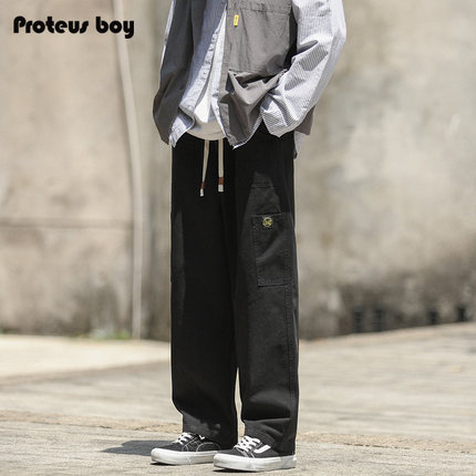ProteusBoy裤子男款工装纯棉宽松直筒2025新男士春秋冬季休闲长裤