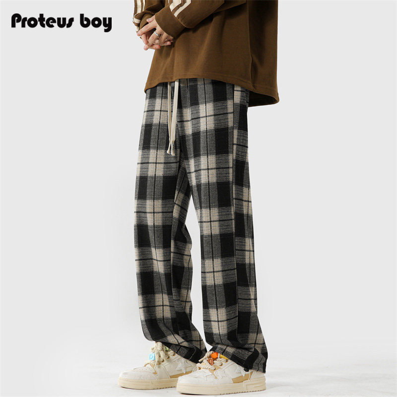 ProteusBoy 美式复古拼色格子户外运动直筒束脚抽绳休闲长裤 1264,男装,休闲裤,淘宝优惠券,粉丝福利购,淘宝优惠卷