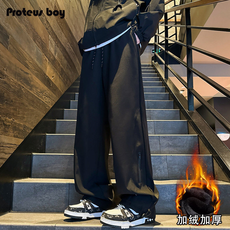 ProteusBoy裤子男款春秋冬季户外运动加绒厚防泼水机能冲锋休闲裤