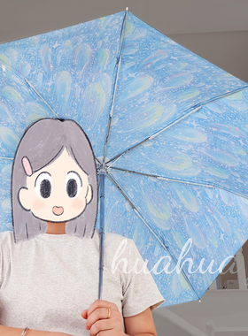 梦幻流光雨伞女生高颜值晴雨两用钛银防晒防紫外线自动太阳伞遮阳
