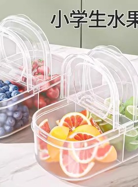 冰箱水果保鲜盒可微波炉加热便携户外野炊出便当盒饭盒上班族餐盒