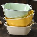 双层PET洗菜盆子家用厨房沥水篮厨房神器多功能水果盘洗水果菜篮