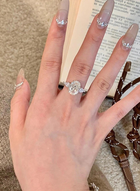 monocle 鸽子蛋钻戒指秋冬法式轻奢清冷开口食指戒女温柔婚礼指环