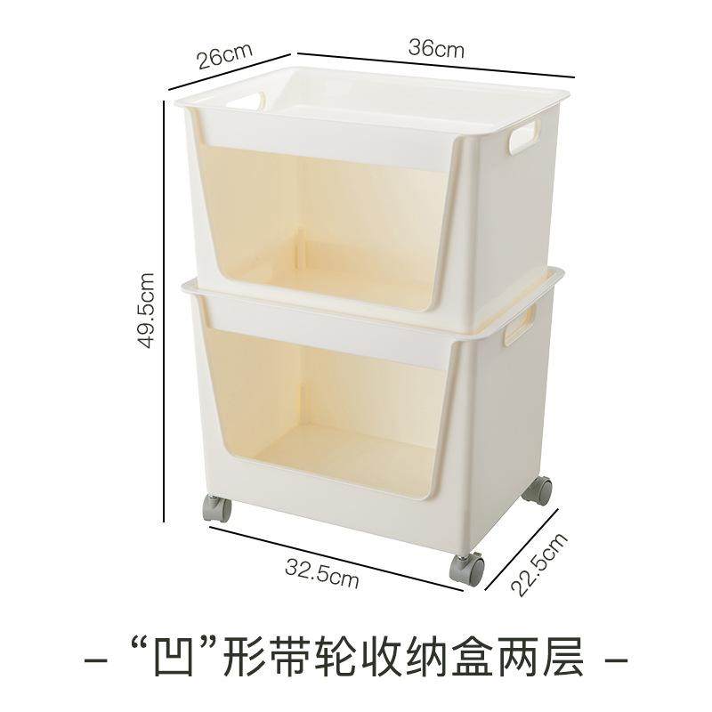 学生装书课桌下收纳箱高中生教室用放书箱带轮可移动推车整理书筐