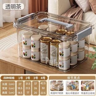 手提透明家用衣服收纳整理箱加厚玩具零食防潮防霉书本大储物盒塑