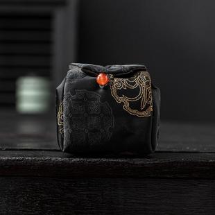 复古锦主人杯收纳袋茶具紫砂壶快客杯便携收纳包个人杯袋杯套 中式