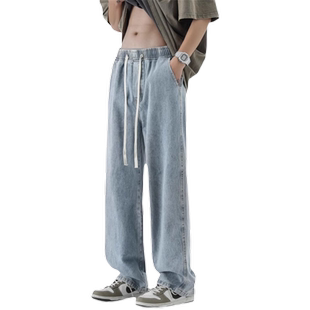 回力美式牛仔裤男士春秋季2025新款直筒宽松阔腿潮牌男生休闲裤子