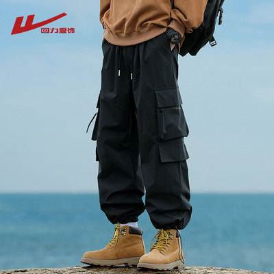 回力工装裤男秋冬季2025新款束脚