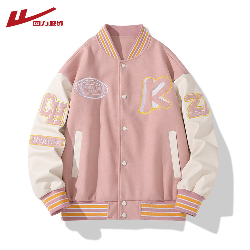 美式复古棒球服回力宽松