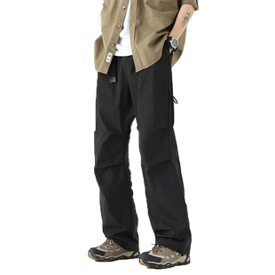 回力加绒加厚软壳冲锋裤男士秋冬季伞兵工装直筒男生防风休闲裤子