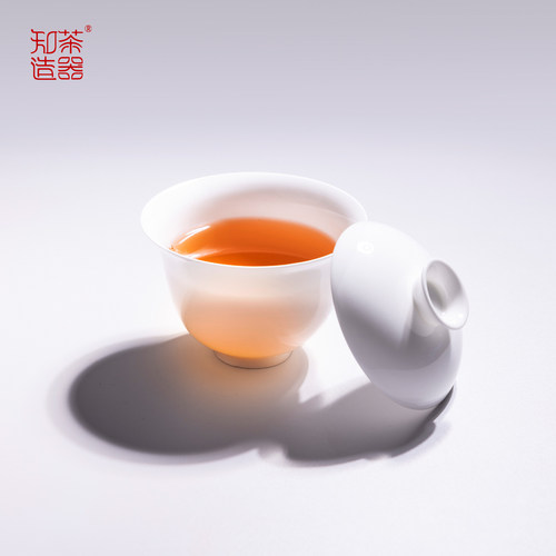 【知茶造器】玉兰骨瓷盖碗潮州超薄胎透光不烫手高端160ml