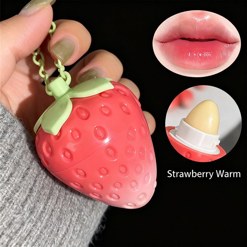 草莓温变唇膏儿童小女孩专用变色口红学生口油女童女润唇膏秋冬季