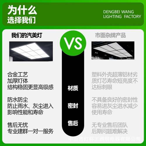 汽车美容一字直排工位灯贴膜打蜡车间洗车房专用横排通铺宫格灯具