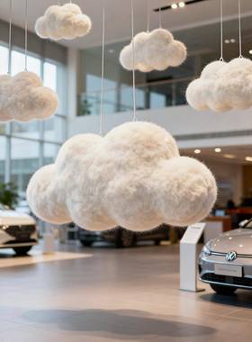 泡沫毛绒云朵挂饰商场中庭展厅服装店铺橱窗4s店吊挂装饰