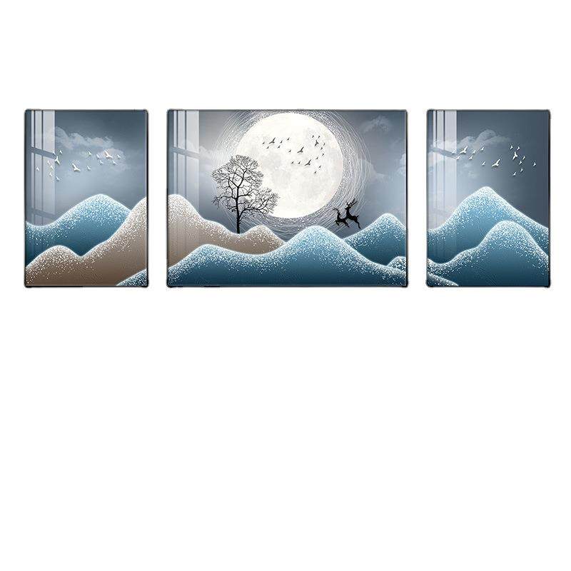 山水客厅装饰画现代简约轻奢高级感沙发背景墙抽象三联好寓意挂画,家居饰品,现代装饰画,淘宝优惠券,粉丝福利购,淘宝优惠卷