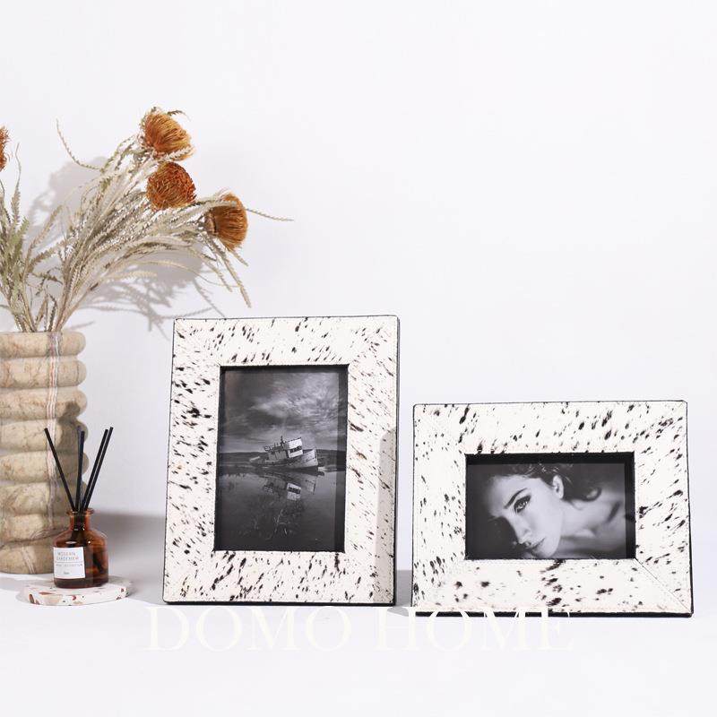 现代轻奢马毛相框样板间摆件家居酒店客厅电视柜卧室床头柜装饰