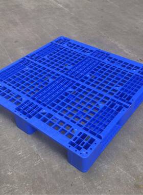 蓝色注塑塑料托盘叉车地台板川字拖板塑胶卡板上货架叉车托盘