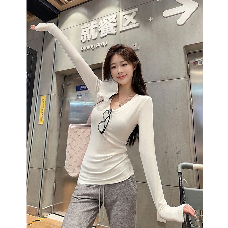 [秋冬新款]WASSUP德绒V领打底衫