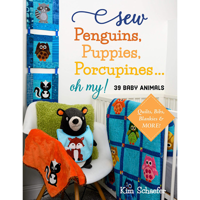 现货 英文版 Sew Penguins, Puppies, Porcupines... Oh My! 39种动物图案贴花制作被子毛毯等 手工书 Kim