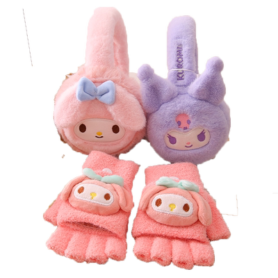 2025爆款女童翻盖半指手套