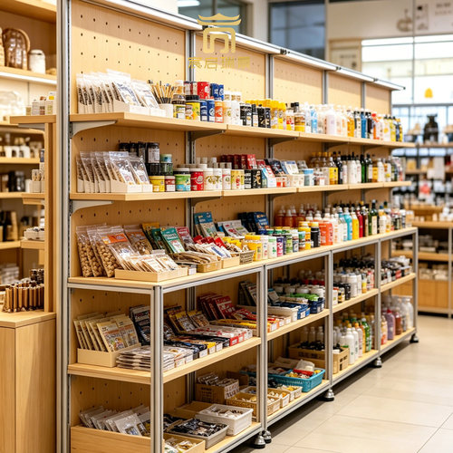 模块化分区铝型材货架洞洞板背板商铺展柜超市零食文具多层陈列柜