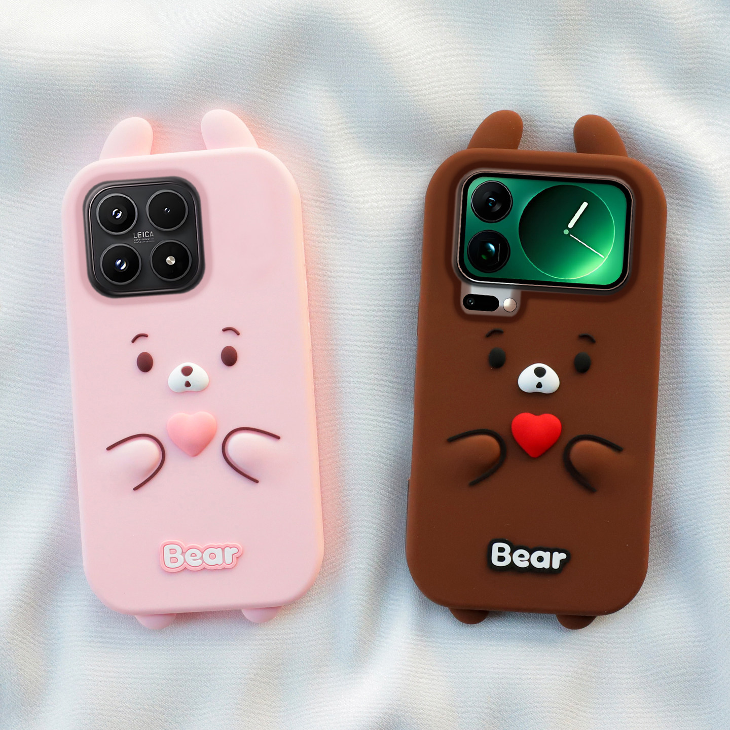 爱心熊适用小米17promax手机壳小米15/14可爱卡通mi13红米k80pro全包边保护k70加厚防摔软硅胶套创意个性新款