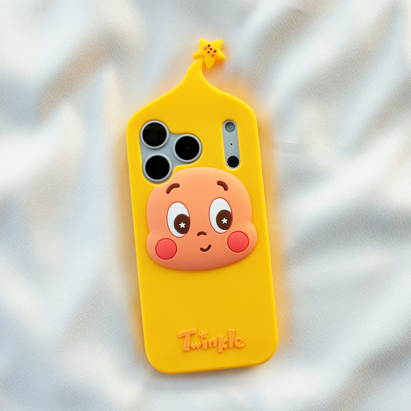 苹果直边可爱星星人全包边硅胶套