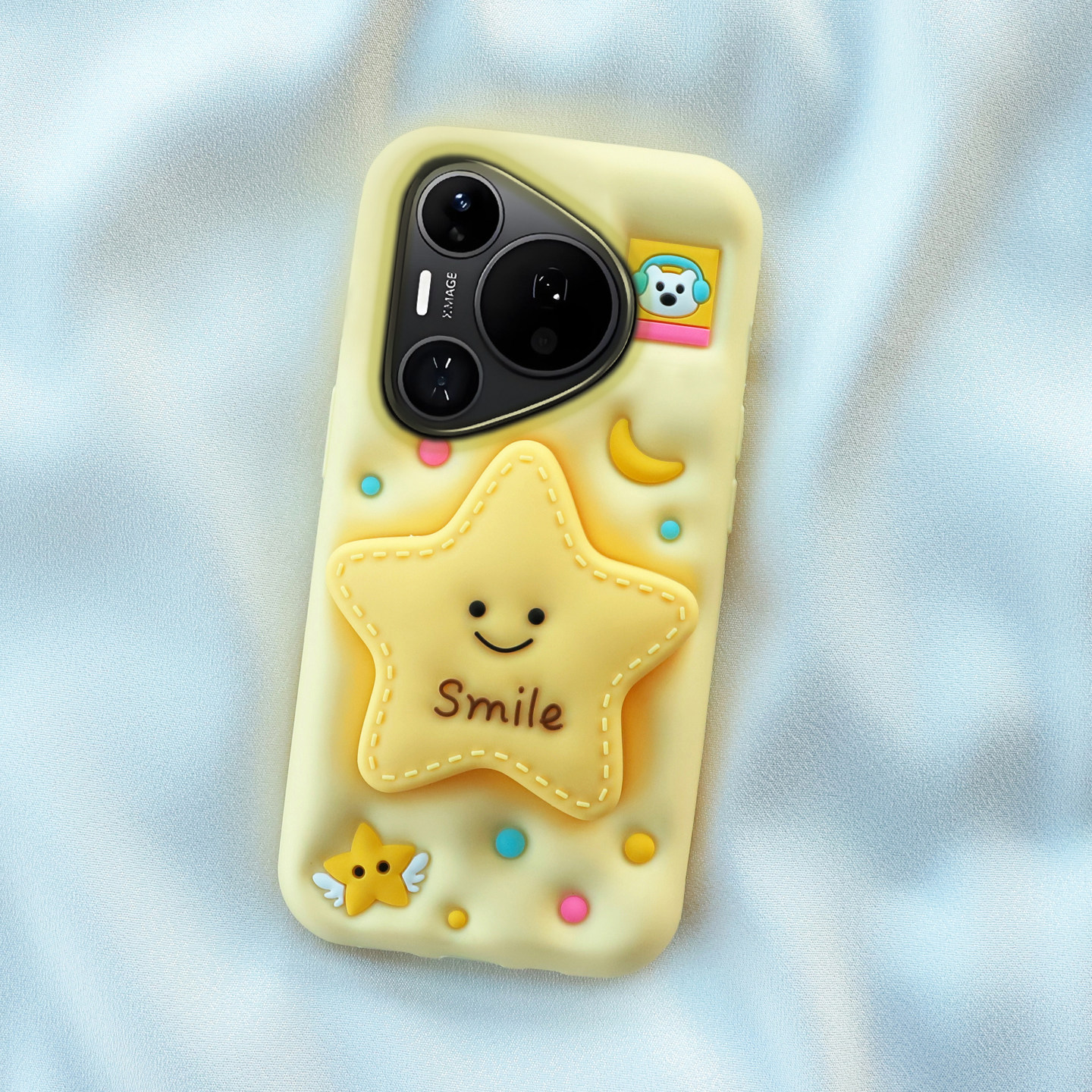 支架星星适用华为pura80pro手机壳p70可爱卡通mate70全包边保护mt60加厚防摔nova15/14荣耀500软硅胶套女新款