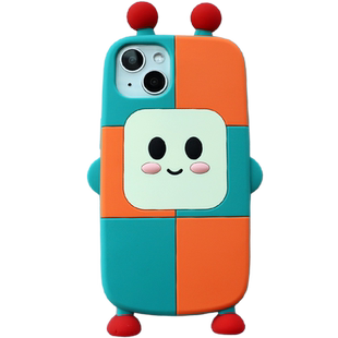 立体超级机器人适用iphone15/14/13苹果12pro手机壳11promax可爱max卡通全包14plus防摔软硅胶套创意女新款