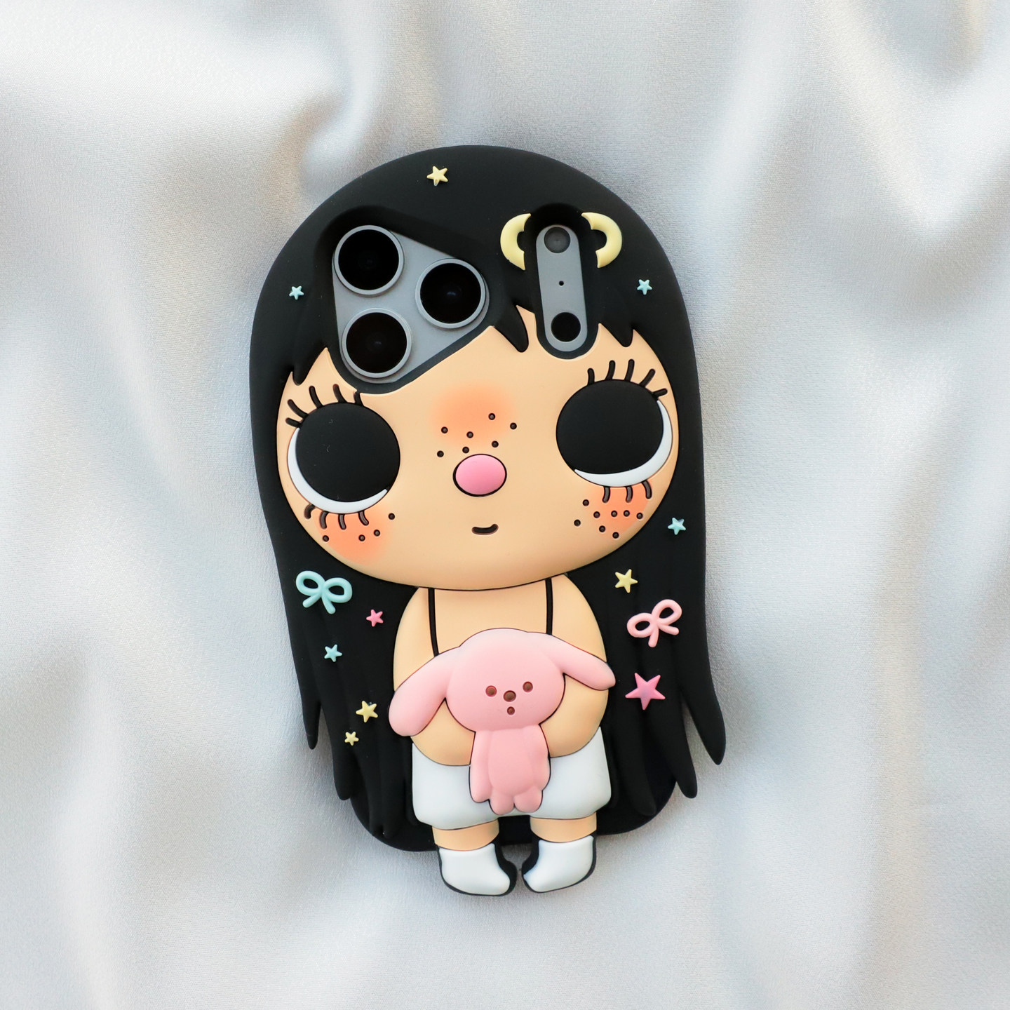 立体可爱女孩小玉适用iphone17pro苹果16promax手机壳15pm卡通14全包边13max加厚防摔软硅胶套创意网红新款潮