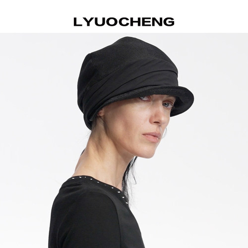 LYUOCHENG  仿麻不规则绑带短檐休闲可调节堆堆帽