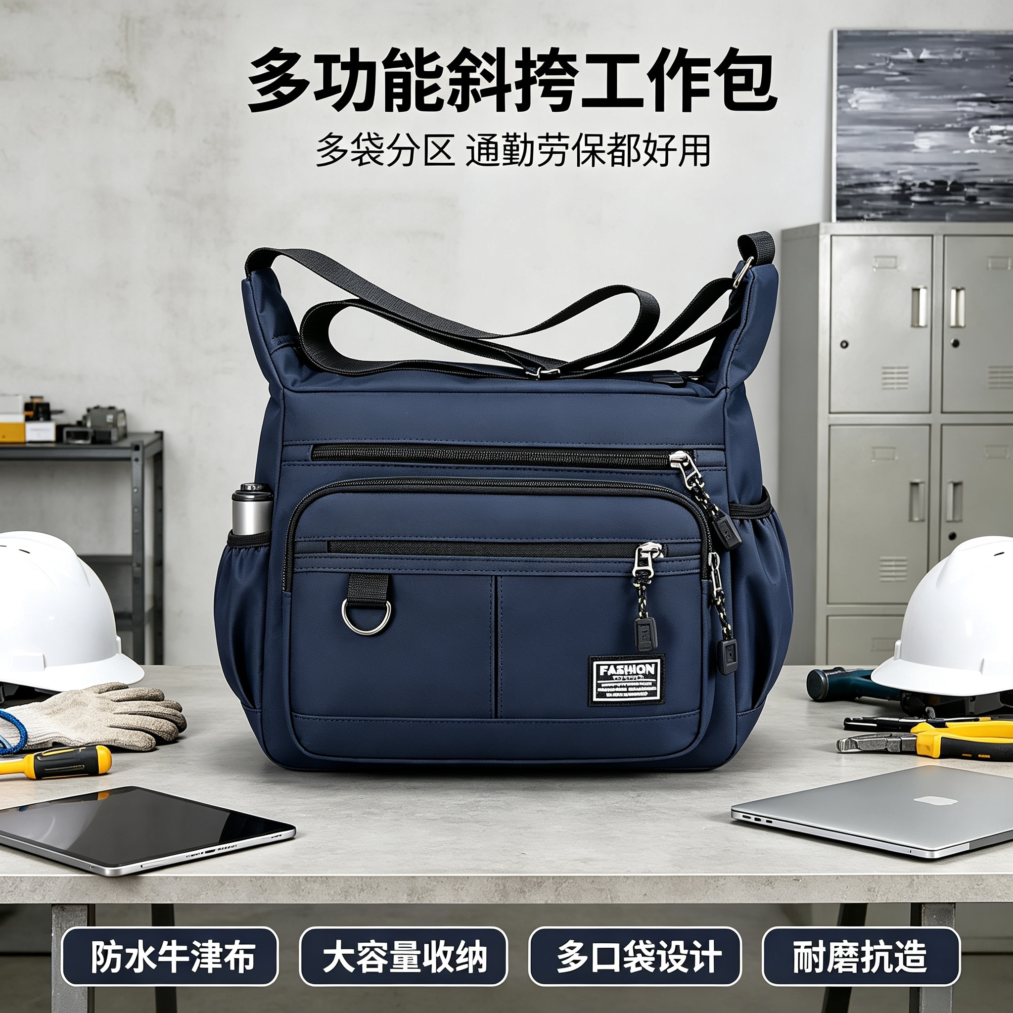 德国可携式劳保水电工工作包男工地用多功能装修工加厚帆布工具包