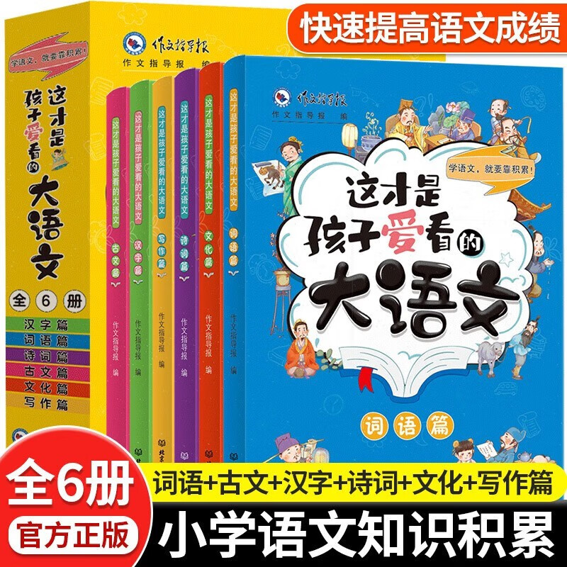 这才是孩子爱看的大语文全6册汉字篇词语篇古文篇诗词篇文化篇写作篇学语文就要靠积累培养孩子优秀的品格让孩子变得有气质