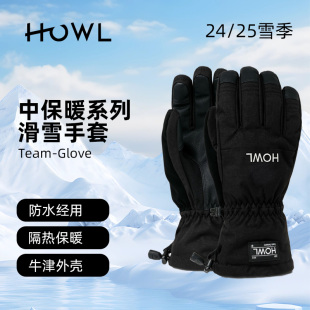 HOWL户外登山隔热保暖防泼溅通气滑雪单板双板手套男女TEAM GLOVE